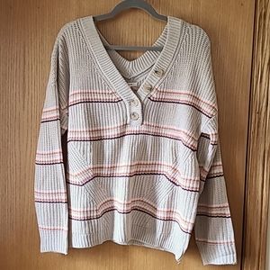 Maurices XL Tan Stripped 100% Acrylic Sweater
